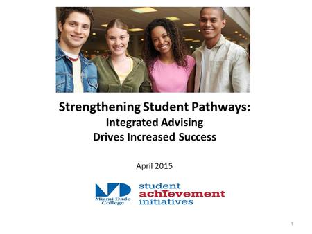 Strengthening Student Pathways: Integrated Advising Drives Increased Success April 2015 1.