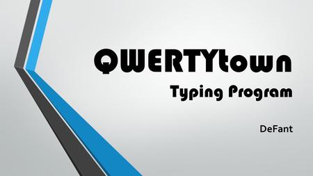 QWERTYtown Typing Program