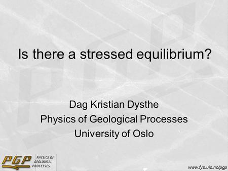Is there a stressed equilibrium?