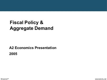 Fiscal Policy & Aggregate Demand