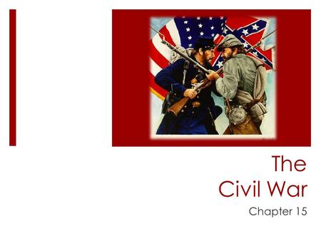 The Civil War Chapter 15. First Shots of the War: 1861  Lincoln maintained control of Federal land in the South, despite secession  Sent troops to Fort.