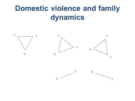 Domestic violence and family dynamics  ♀ ♂ ♂ ♀   ♀ ♂  ♀  ♀