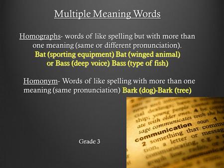 Learning Objective Identify And Interpret Words With Multiple