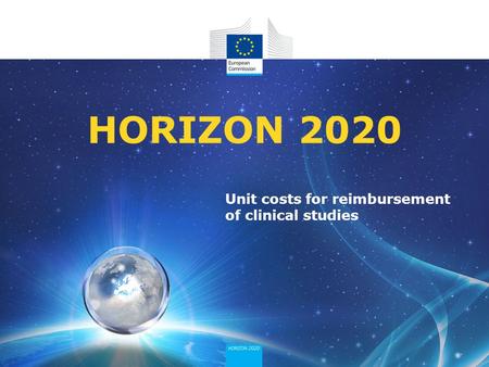 Unit costs for reimbursement of clinical studies HORIZON 2020.
