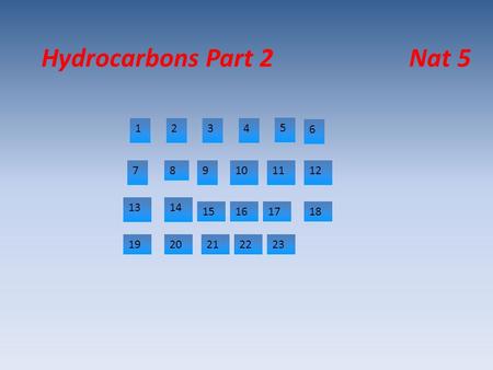 Hydrocarbons Part 2 Nat 5 1234 5 6 789101112 1314 1815 19 1617 21202223.