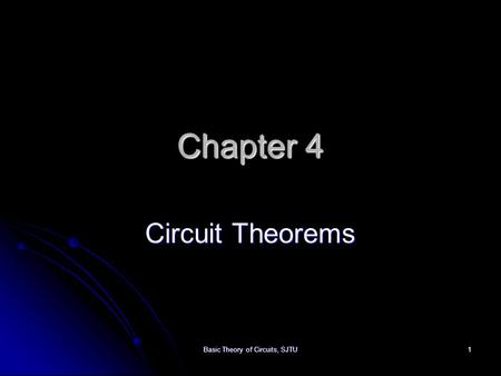 Basic Theory of Circuits, SJTU