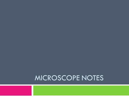 MICROSCOPE NOTES. Types of Microscopes  1. Compound Light Microscope: allows light to pass through an image and use two lenses to magnify object  2.