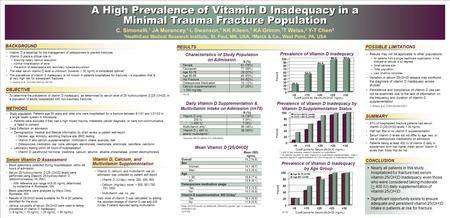 A High Prevalence of Vitamin D Inadequacy in a Minimal Trauma Fracture Population A High Prevalence of Vitamin D Inadequacy in a Minimal Trauma Fracture.