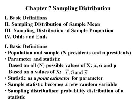 Chapter 7 Sampling Distribution