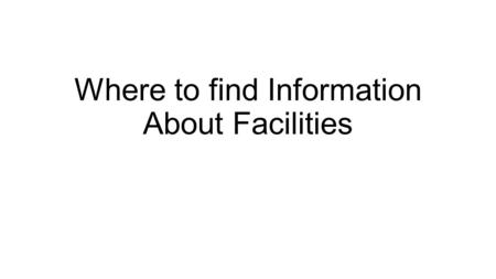 Where to find Information About Facilities. Overview of Title V Permits.