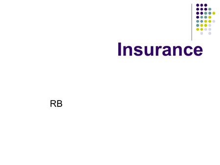 Insurance RB. Answer the questions based on the text (RB, p. 65) What kinds of information can you find in an insurance contract? What should you include.