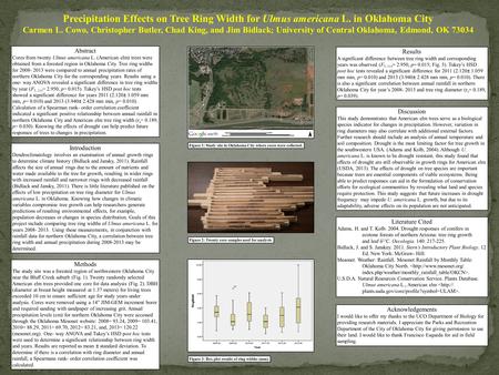 Precipitation Effects on Tree Ring Width for Ulmus americana L