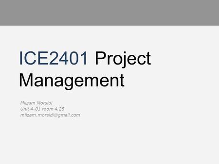 ICE2401 Project Management
