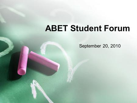 ABET Student Forum September 20, 2010. Review of the criterion Criterion 2: Objectives Criterion 3: Outcomes Criterion 5: Curriculum.