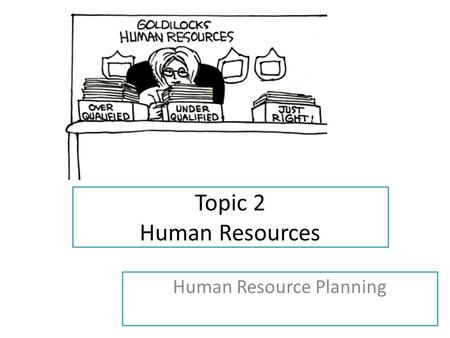 Topic 2 Human Resources Human Resource Planning. Learning Objectives Describe reasons for and consequences of changing work patterns and practices HL.