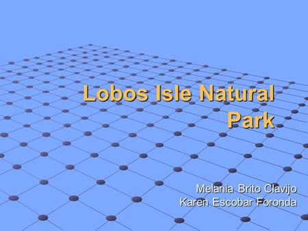 Lobos Isle Natural Park Melania Brito Clavijo Karen Escobar Foronda.