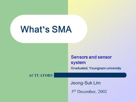 Sensors and sensor system Graduated, Yeungnam university