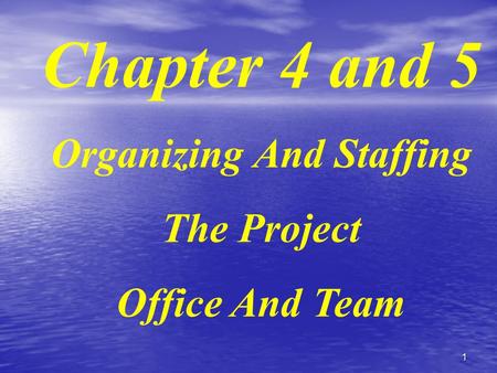 Organizing And Staffing