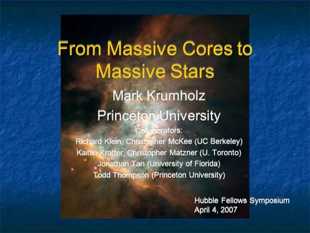 From Massive Cores to Massive Stars
