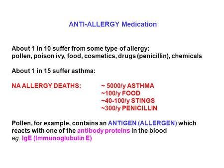 ANTI-ALLERGY Medication