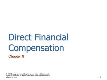 Direct Financial Compensation