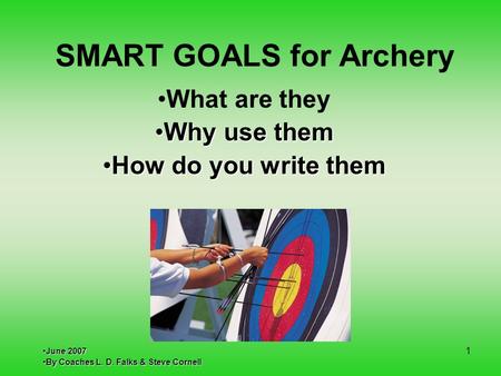 SMART GOALS for Archery