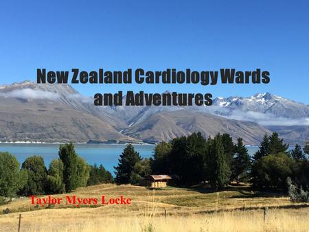 New Zealand Cardiology Wards and Adventures Taylor Myers Locke.