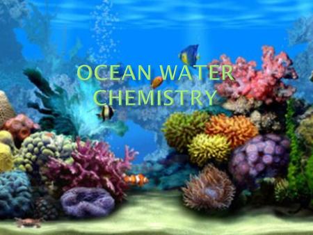 I. The Salty Ocean A. Salinity 1. On average, one kilogram of ocean water contains about 35 grams of salts. That is 35 parts per thousand. 2. Total amt.
