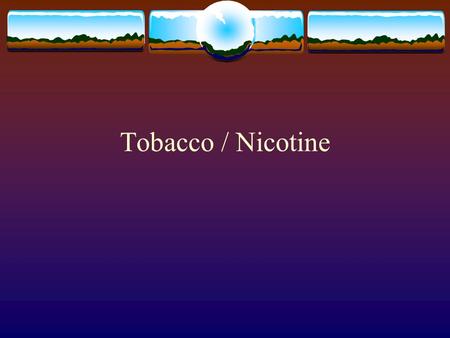 Tobacco / Nicotine. Introduction  Smoking most avoidable cause of death  1,000 Americans die each day due to tobacco related diseases – 1 in 6 deaths.