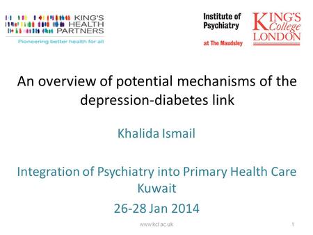 An overview of potential mechanisms of the depression-diabetes link