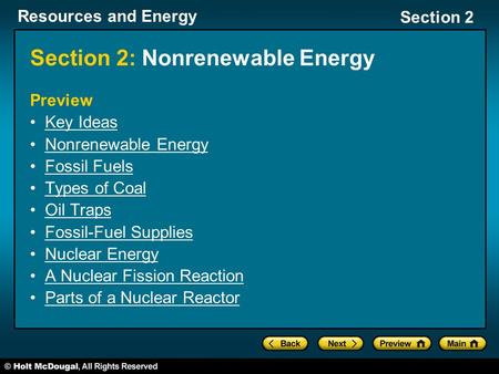 Section 2: Nonrenewable Energy