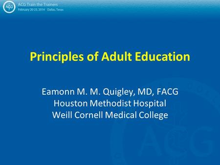 Principles of Adult Education