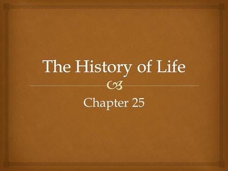 The History of Life Chapter 25.