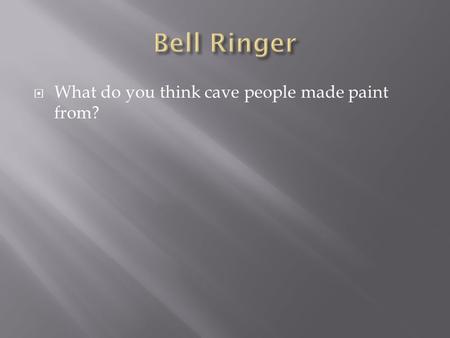  What do you think cave people made paint from?.