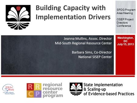 Building Capacity with Implementation Drivers