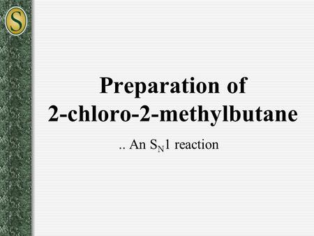 Preparation of 2-chloro-2-methylbutane