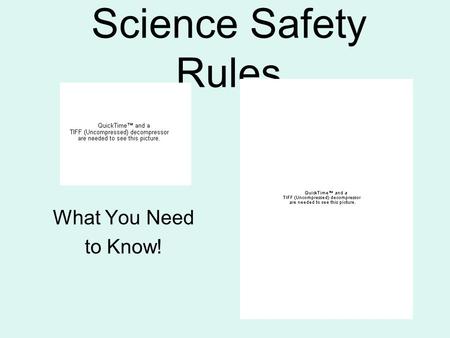 Science Safety Rules What You Need to Know! When you are conducting a science investigation, it is important to be safe! View Science Video - Click below.