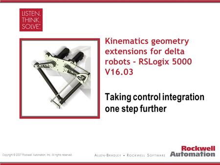 Kinematics geometry extensions for delta robots - RSLogix 5000 V16.03