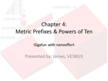 Chapter 4: Metric Prefixes & Powers of Ten Gigafun with nanoeffort