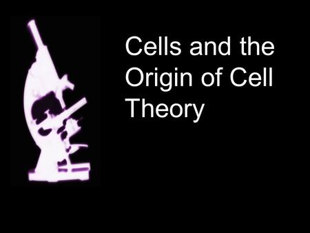 Cells and the Origin of Cell Theory