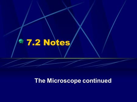 7.2 Notes The Microscope continued. Objectives Appreciate how a polarizing microscope is designed to characterize polarized light Appreciate how a microspectrophotometer.