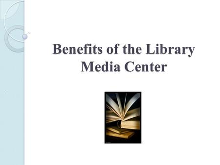 Benefits of the Library Media Center. Indian Valley High School Faculty Meeting Presentation Goals:  Let teachers know that I am available to assist.