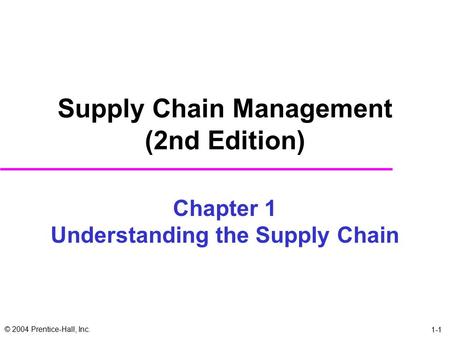 Supply Chain Management (2nd Edition)