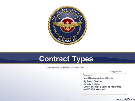 Contract Types PAO Approved SPR Contract Types