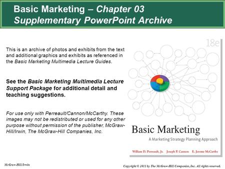 Basic Marketing – Chapter 03 Supplementary PowerPoint Archive This is an archive of photos and exhibits from the text and additional graphics and exhibits.