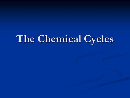 The Chemical Cycles. Unlike energy, matter can be recycled. The Water, Carbon, and Nitrogen Cycles are the three main ways matter is recycled in the environment.