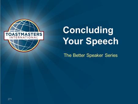 Concluding Your Speech The Better Speaker Series 271.