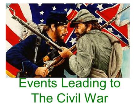 Events Leading to The Civil War. Four Factors of Division Economic Interests Westward Expansion Slavery Debates over the nature of the Union.