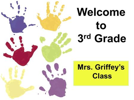 Welcome to 3 rd Grade Mrs. Griffey’s Class. 3 rd Grade Information Packet Welcome letter and contact information. (phone number, email, and blog) All.