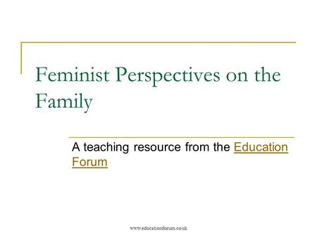 Feminist Perspectives on the Family